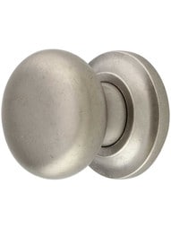 Classic Bronze 1 1/2-Inch Cabinet Knob with Rosette in White Bronze.